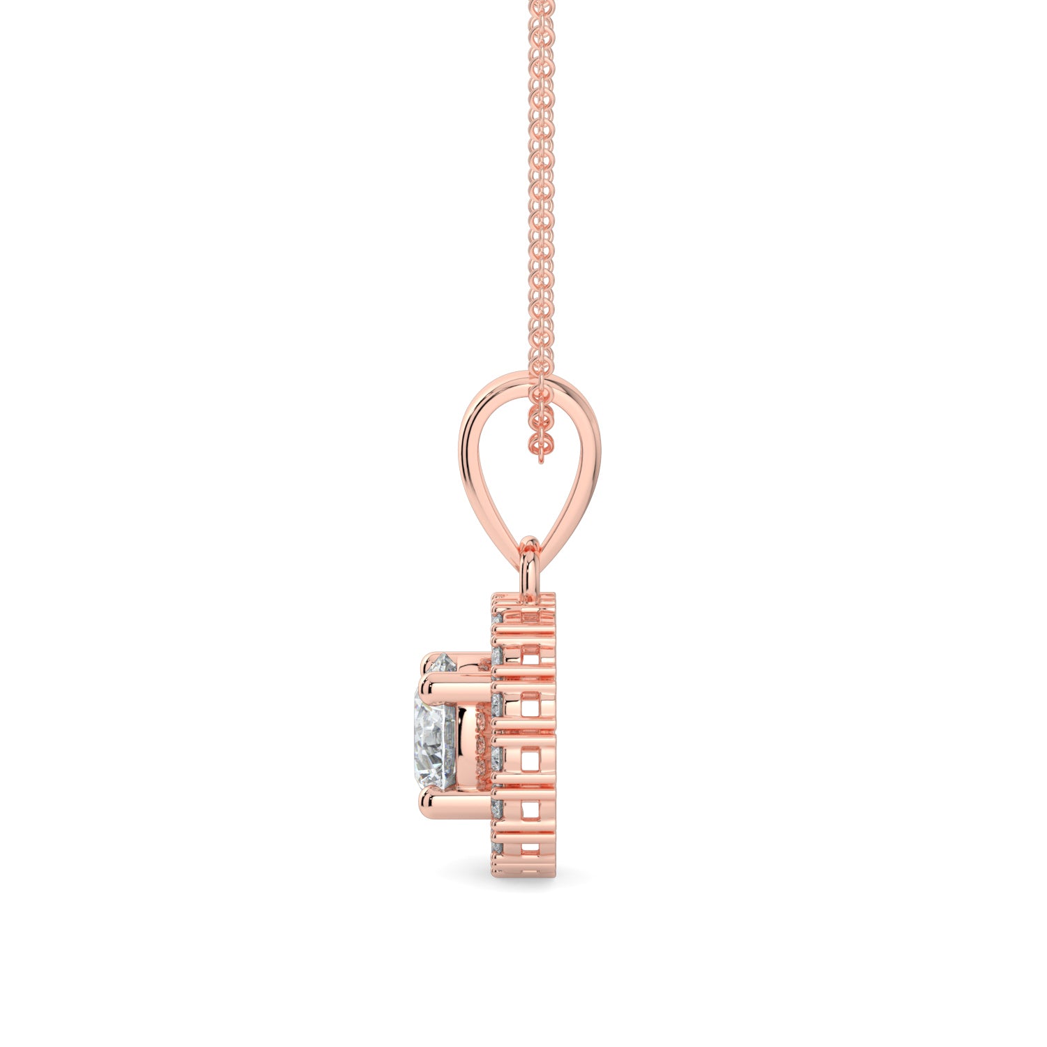  halo necklace diamond
