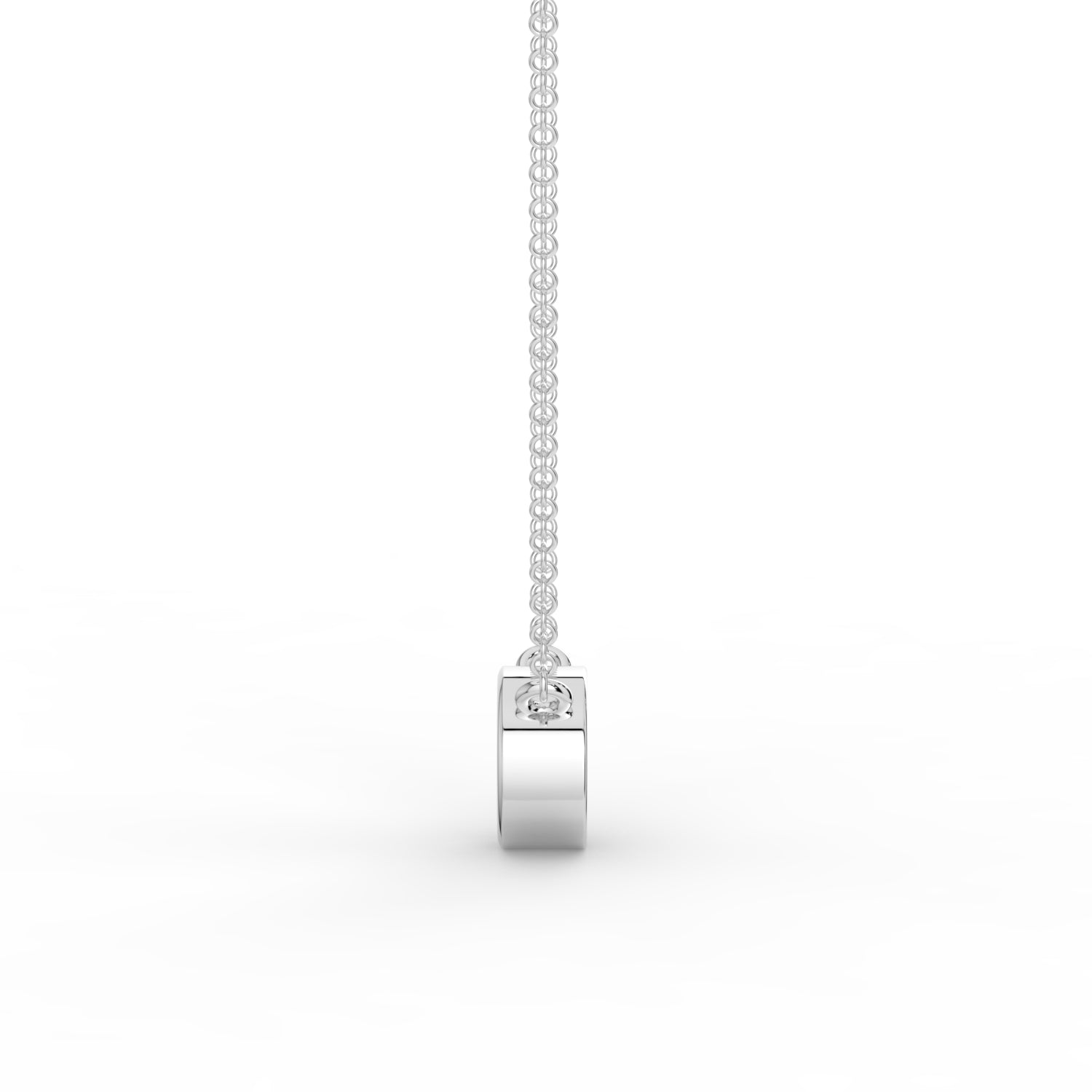 Bezel-Set Diamond Necklace 18K White Gold
