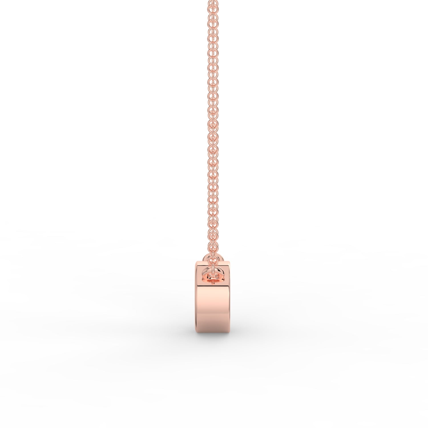 Bezel-Set Diamond Necklace 18K Rose Gold