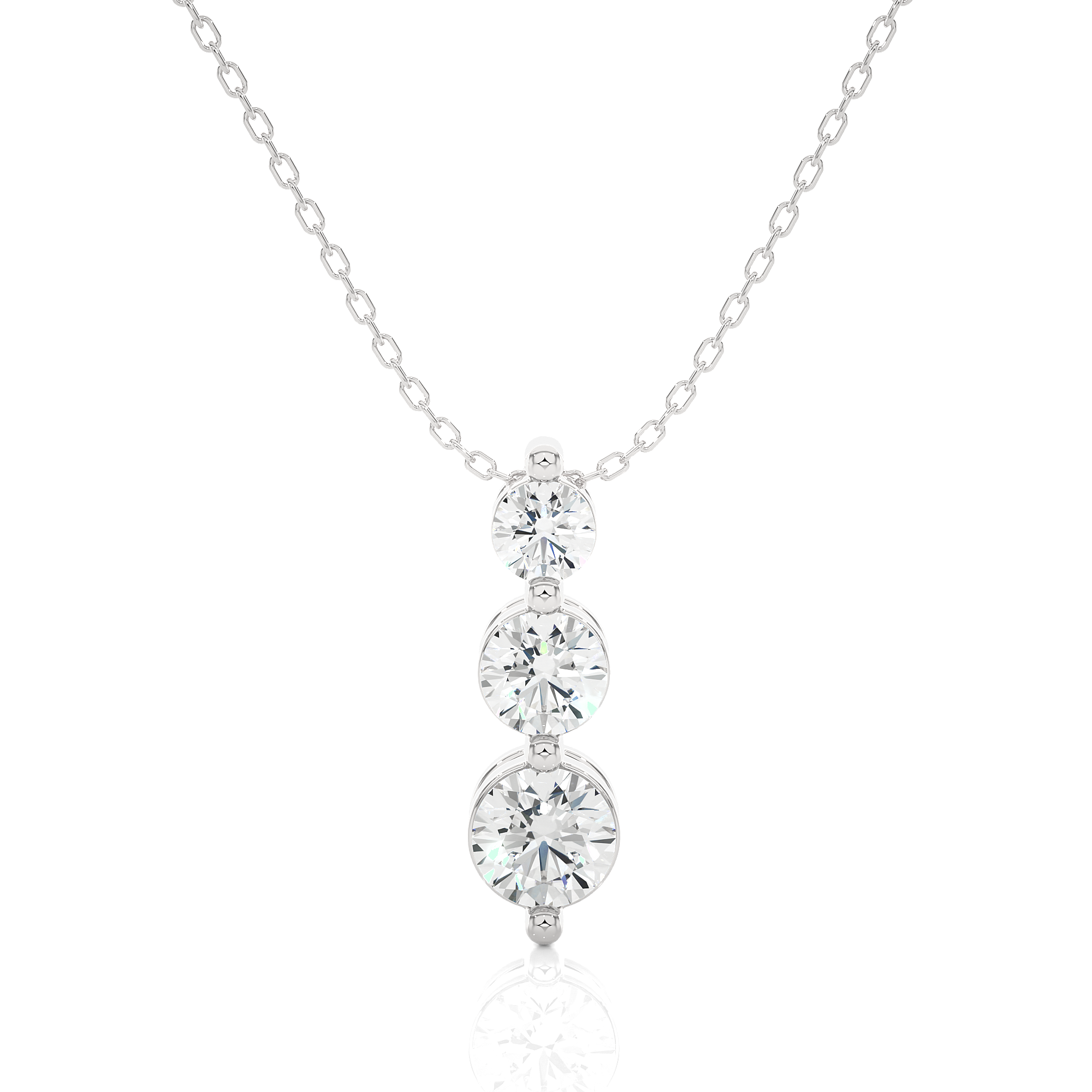 Three Diamond Drop Pendant
