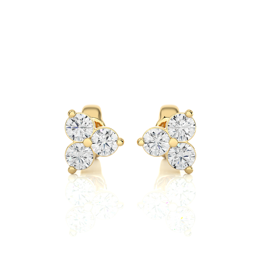 Trio diamond stud earrings