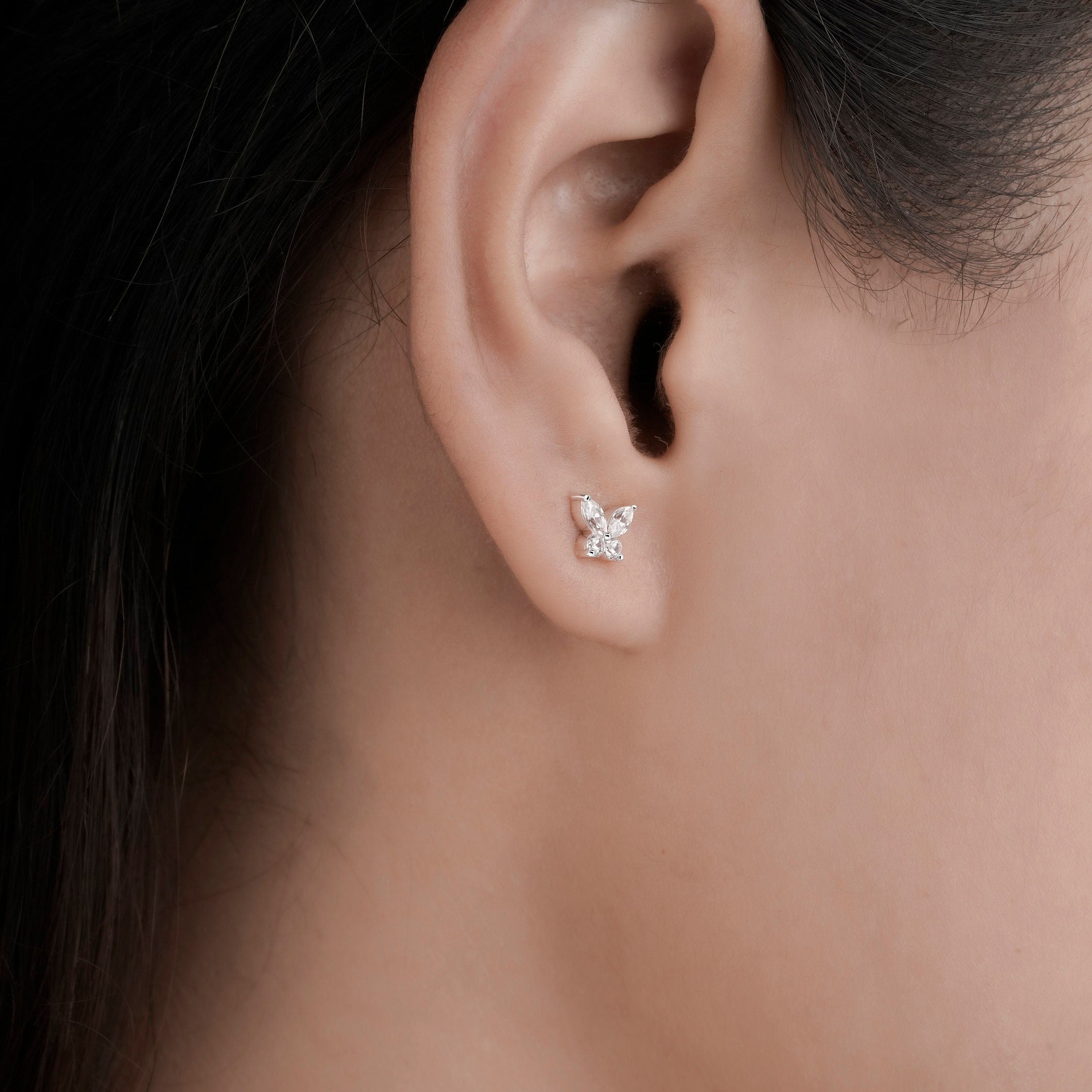 Butterfly diamond earrings