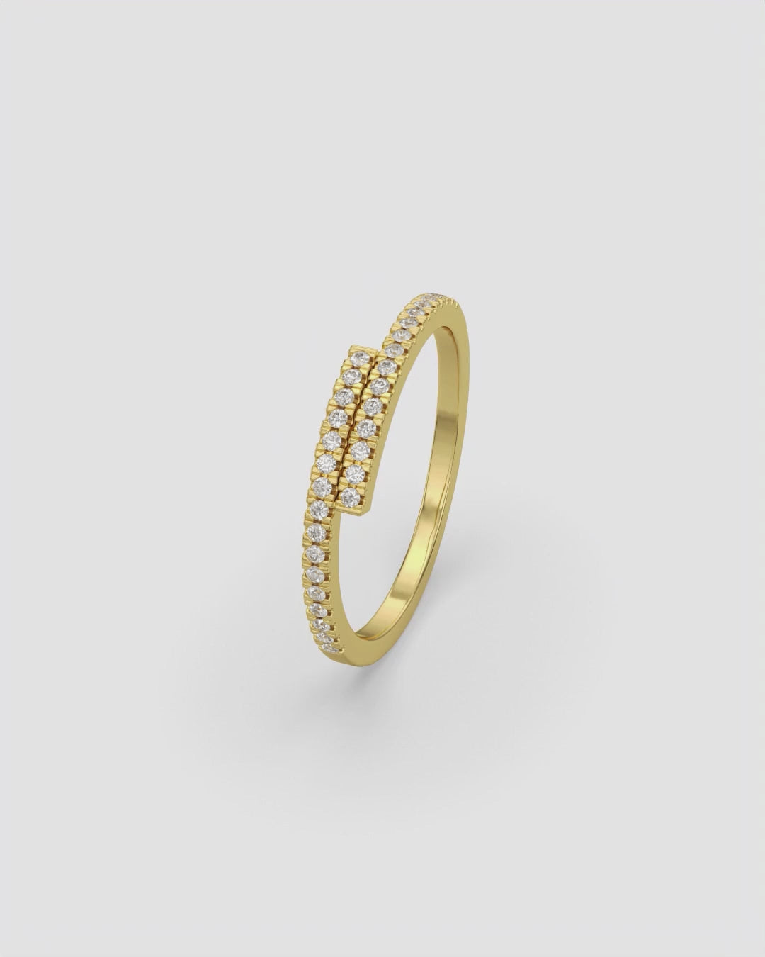 Cross Over Diamond 14K White Gold