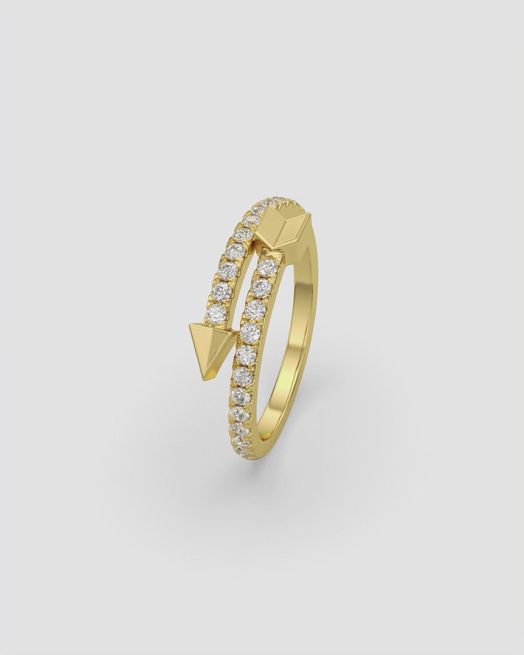 Diamond Arrow Ring 14K Yellow Gold